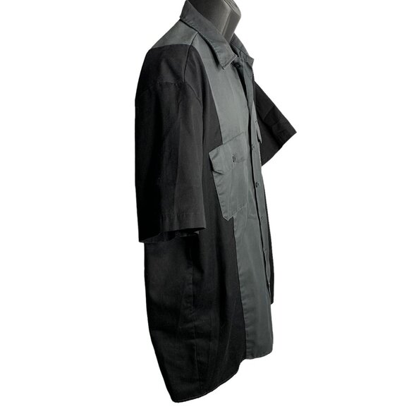 Dickies Sturgis Biker Work Shirt L Grey Button Up Pockets Skull Short Sleeves - Picture 5 of 7